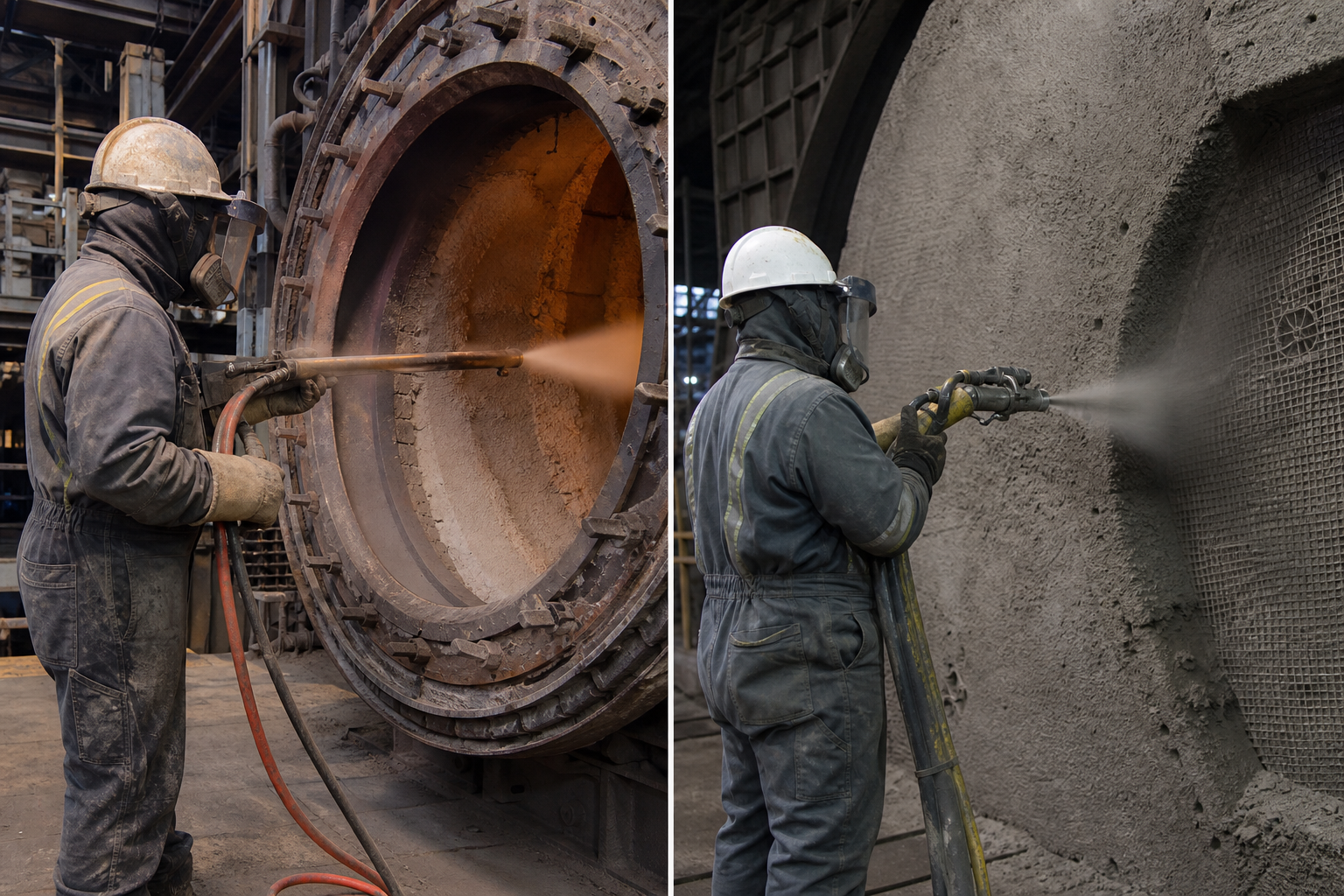 Gunning vs Shotcreting: Choosing the Right Refractory Method